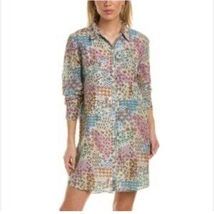 Roberta Roller Rabbit shirt dress patchwork floral Cottagecore Boho Festival XL